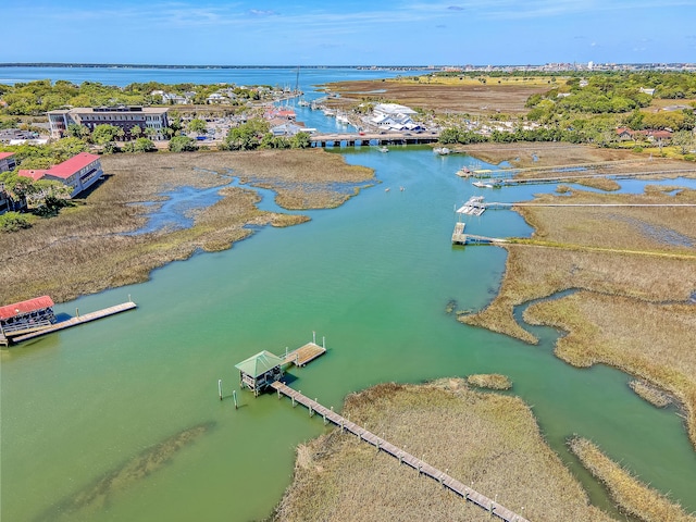 drone / aerial view of a nearby body of water