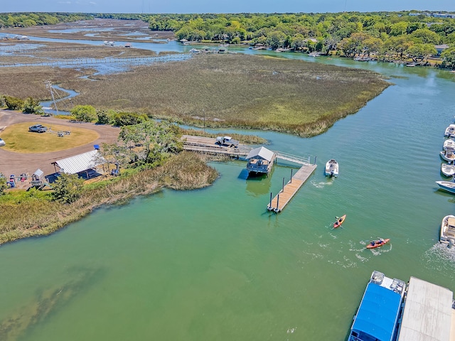 drone / aerial view of a nearby body of water