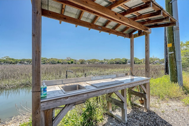 dock with agricultural plots and a view of countryside
