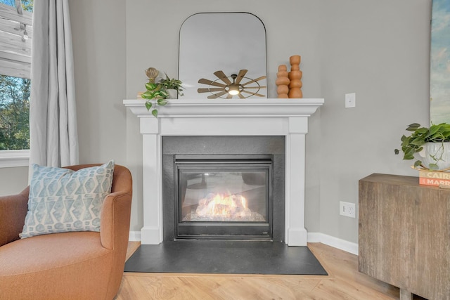 details with hardwood / wood-style flooring