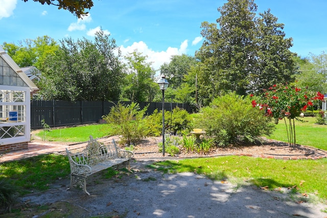view of yard featuring fence