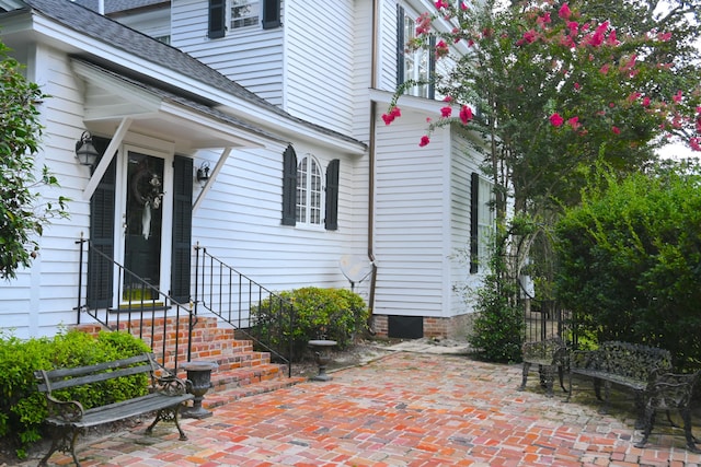 view of patio featuring entry steps