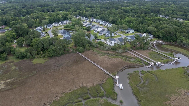2408 Bent Oak Rd, Mount Pleasant, SC 29466 - aerial overview of property's location featuring a nearby body of water and a heavily wooded area