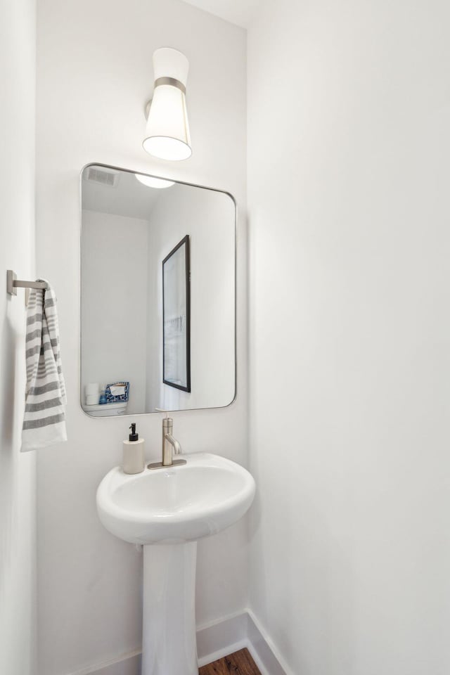 bathroom featuring hardwood / wood-style floors