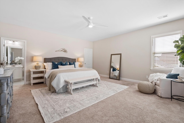 207 Billinger St, Summerville, SC 29486 - bedroom featuring visible vents, light colored carpet, a ceiling fan, and baseboards