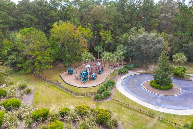 aerial view of a community park