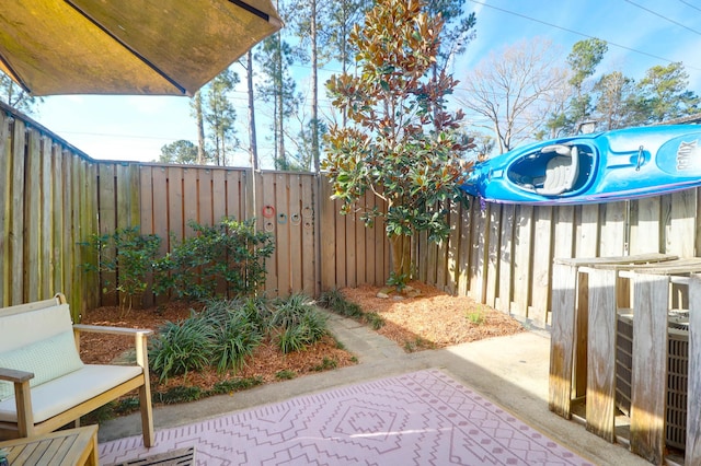 view of patio with a fenced backyard