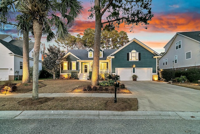 view of front of home with a garage