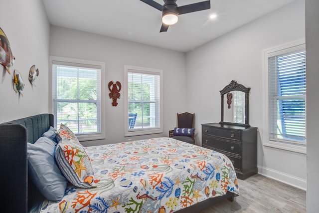16 Oakwood Ln, Edisto Island, SC 29438 - bedroom featuring wood finished floors and ceiling fan