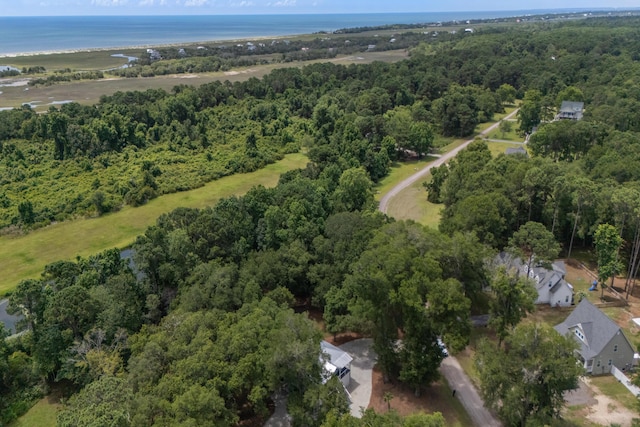 16 Oakwood Ln, Edisto Island, SC 29438 - aerial view of property and surrounding area featuring a forest and a nearby body of water