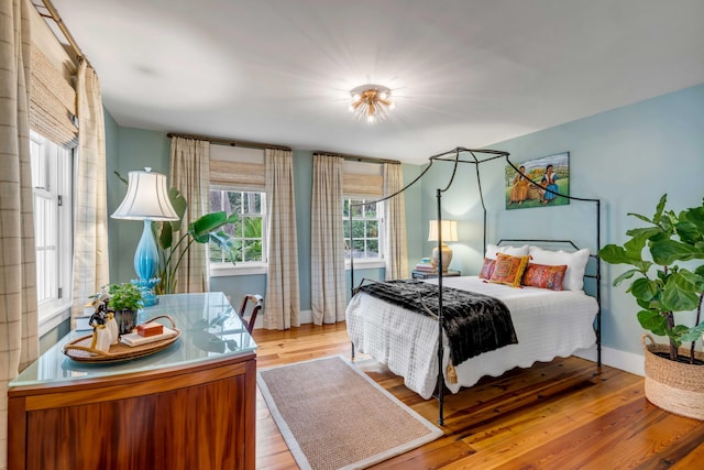 bedroom featuring light hardwood / wood-style floors