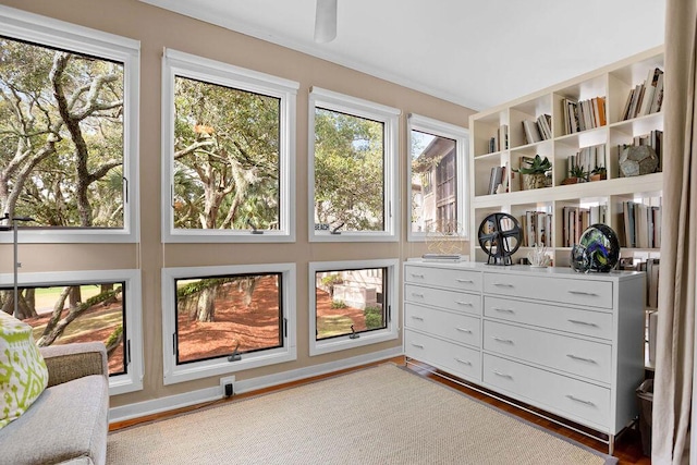 sunroom with plenty of natural light