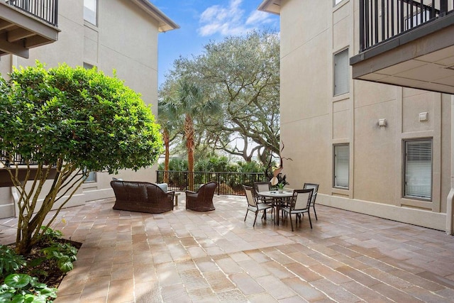 view of patio with an outdoor living space