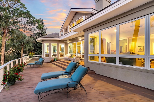 view of deck at dusk