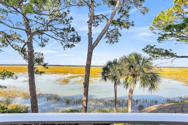 property view of water with a rural view