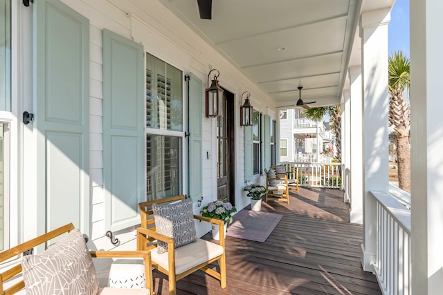 wooden deck featuring a porch