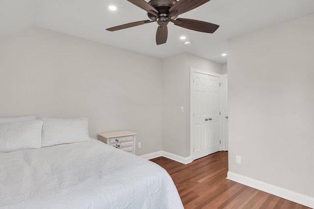 2720 Oak Manor Dr, Mount Pleasant, SC 29466 - bedroom featuring wood finished floors, baseboards, recessed lighting, and a ceiling fan