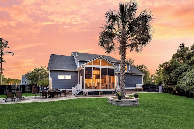 2720 Oak Manor Dr, Mount Pleasant, SC 29466 - rear view of property featuring a patio area and a sunroom