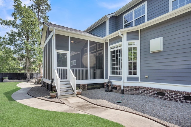 2720 Oak Manor Dr, Mount Pleasant, SC 29466 - back of property with a sunroom, a patio, and crawl space