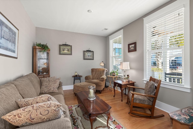 living room featuring hardwood / wood-style floors