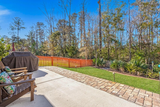 view of patio featuring grilling area