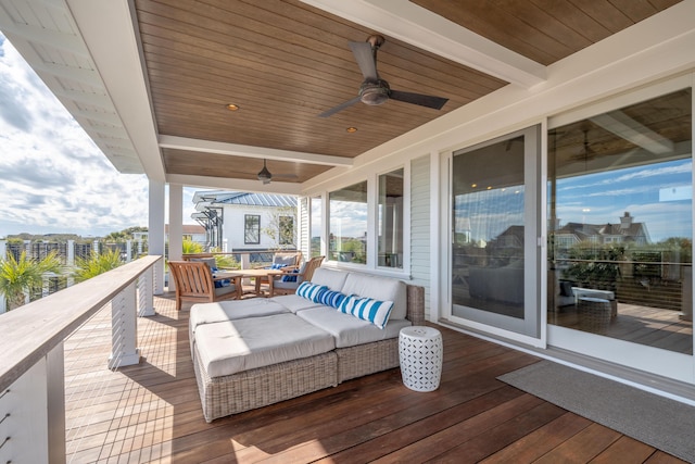 3803 Palm Blvd, Isle Of Palms, SC 29451 - deck with a ceiling fan and outdoor dining area