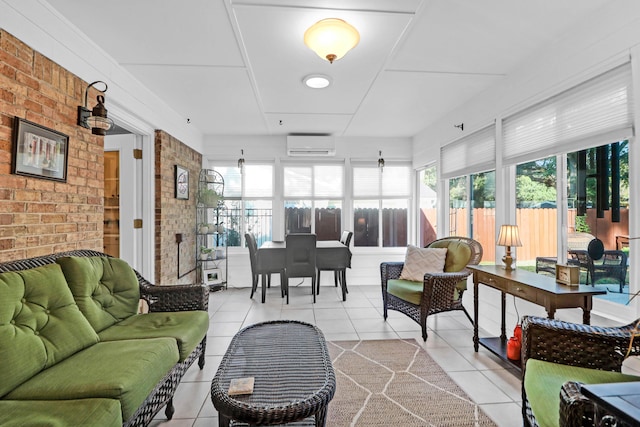 sunroom featuring a wall unit AC