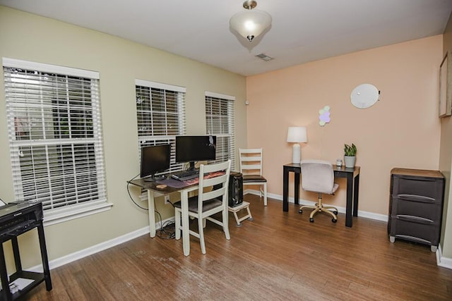 office featuring hardwood / wood-style floors