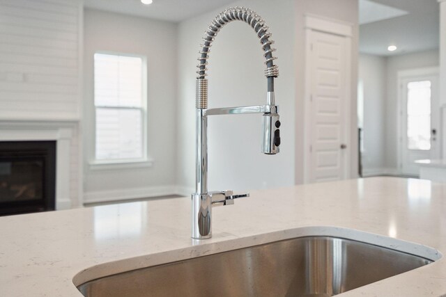 room details with light stone countertops