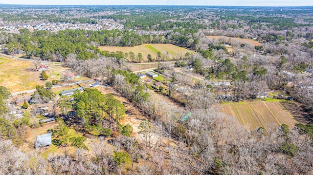 drone / aerial view with a rural view