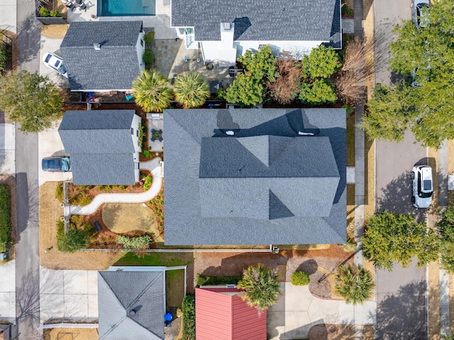 bird's eye view with a residential view