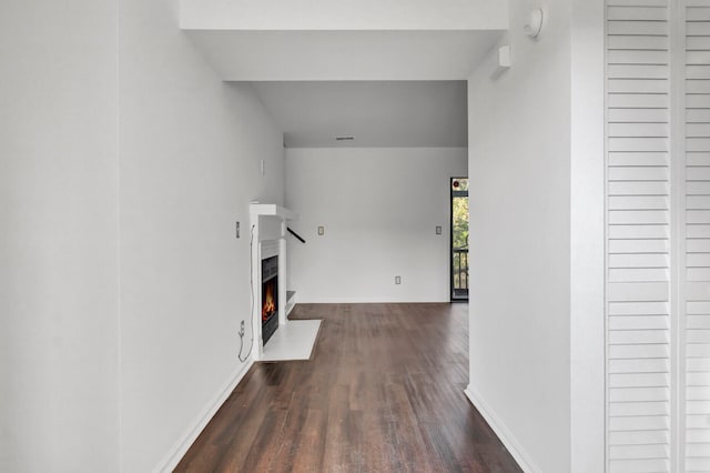 interior space featuring dark hardwood / wood-style floors