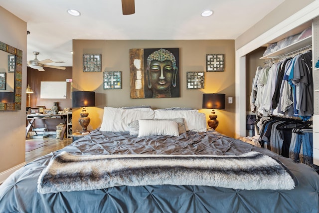 87 America St Unit A, B, C, Charleston, SC 29403 - bedroom with recessed lighting, wood finished floors, and a closet