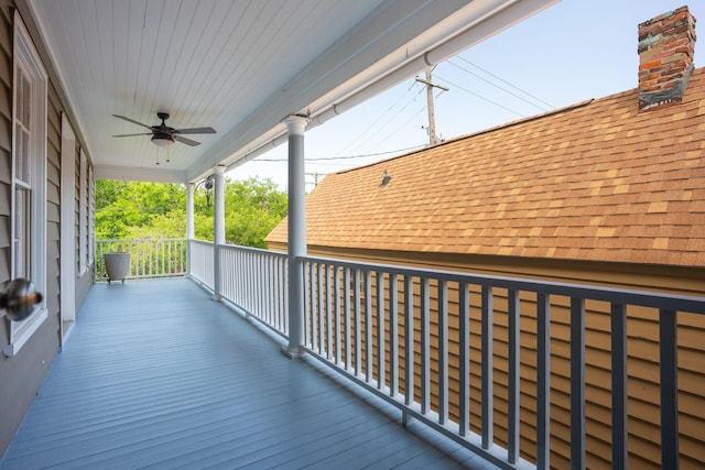 87 America St Unit A, B, C, Charleston, SC 29403 - wooden deck featuring a ceiling fan and covered porch