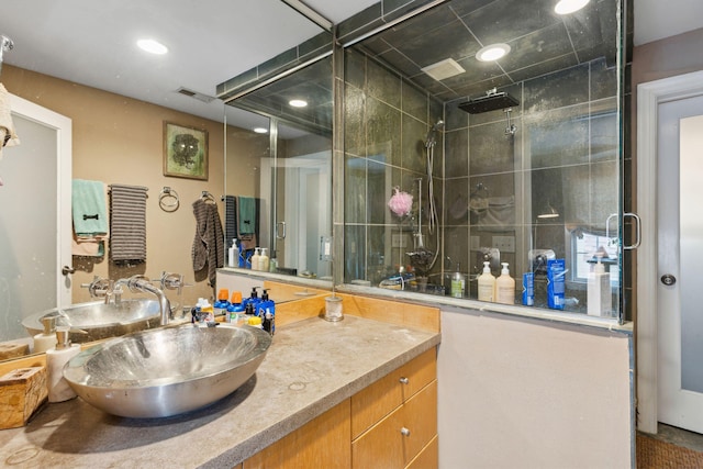 87 America St Unit A, B, C, Charleston, SC 29403 - full bathroom with a shower stall, vanity, and recessed lighting