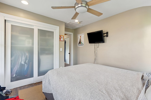 87 America St Unit A, B, C, Charleston, SC 29403 - bedroom with wood finished floors, recessed lighting, and ceiling fan