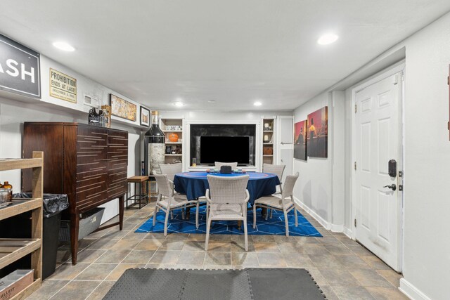 87 America St Unit A, B, C, Charleston, SC 29403 - dining space featuring baseboards, recessed lighting, and built in shelves