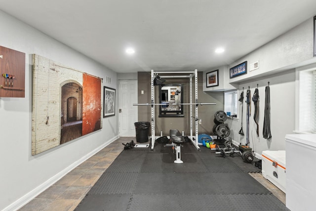 87 America St Unit A, B, C, Charleston, SC 29403 - workout room featuring recessed lighting and baseboards