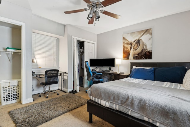 87 America St Unit A, B, C, Charleston, SC 29403 - carpeted bedroom featuring a desk, baseboards, ceiling fan, and multiple closets
