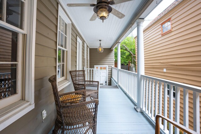 87 America St Unit A, B, C, Charleston, SC 29403 - balcony with a porch and a ceiling fan