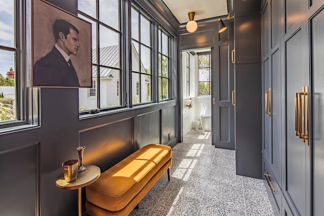 interior space featuring granite tiled floors