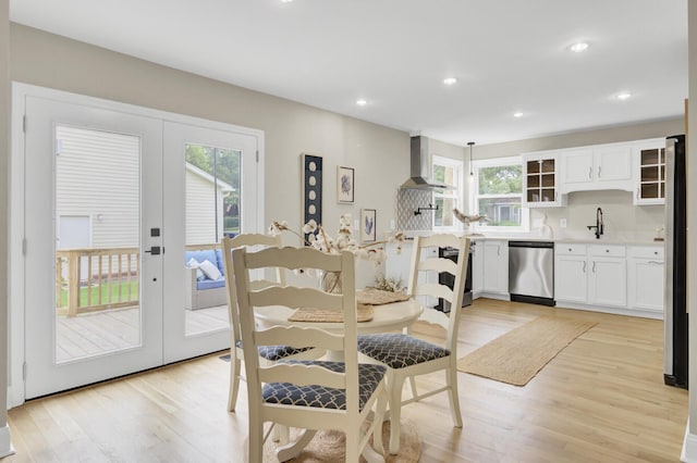 16 Oatly Cir, Charleston, SC 29414 - dining area with french doors, light wood-type flooring, healthy amount of natural light, and recessed lighting