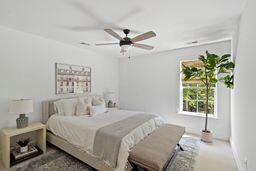 bedroom with a ceiling fan