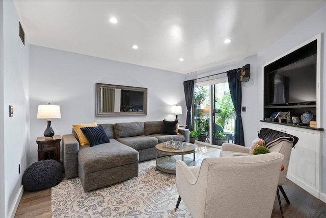 1481 Center Street Ext Unit 1102, Mount Pleasant, SC 29464 - living area featuring wood finished floors and recessed lighting