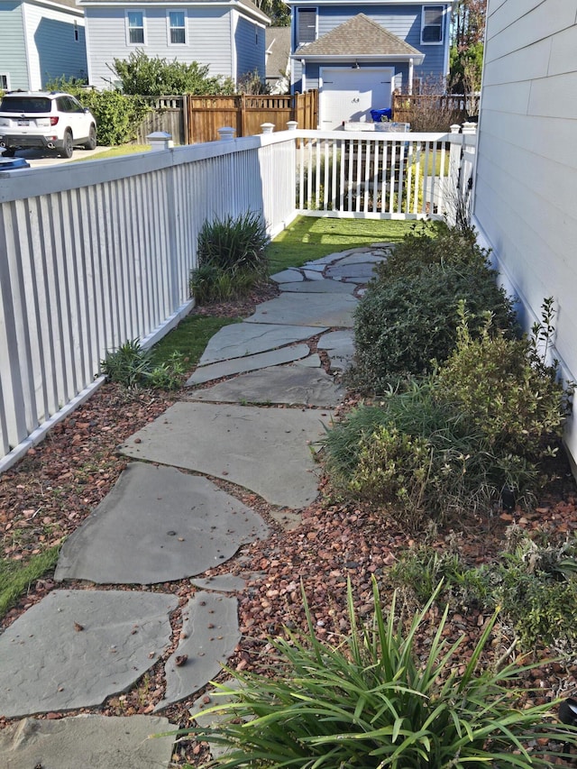 view of yard with fence