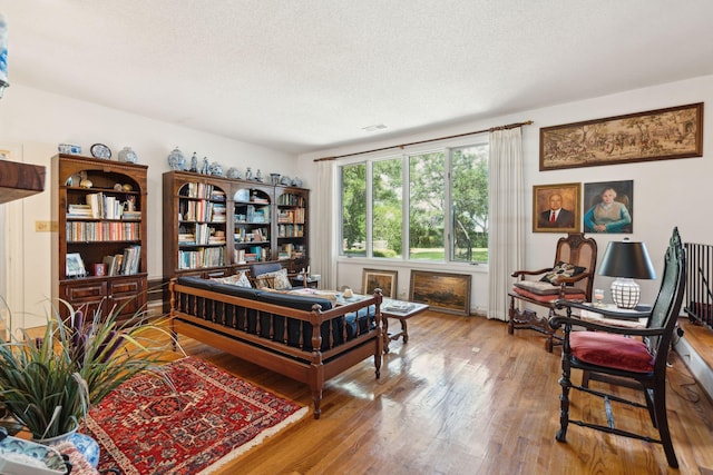528 Wampler Dr, Charleston, SC 29412 - living area featuring wood finished floors, a textured ceiling, and a fireplace
