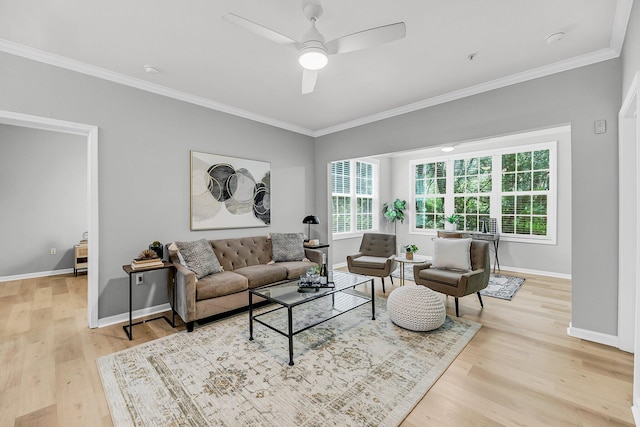 60 Fenwick Hall Aly Unit 415, Johns Island, SC 29455 - living area with crown molding, light wood-type flooring, plenty of natural light, and baseboards
