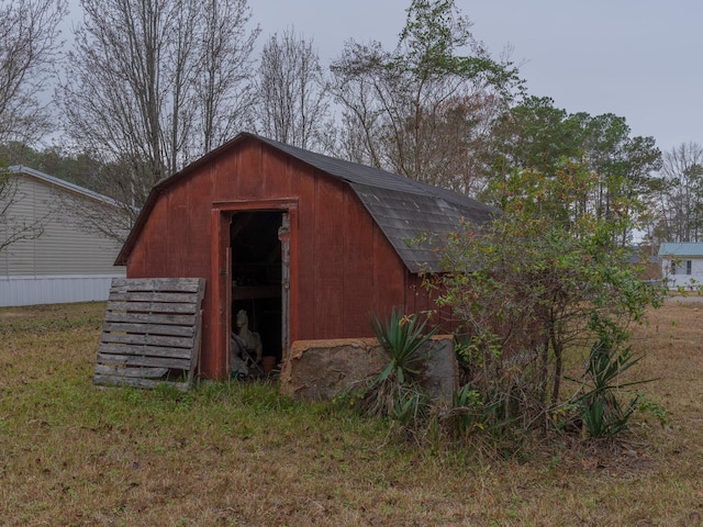 view of shed