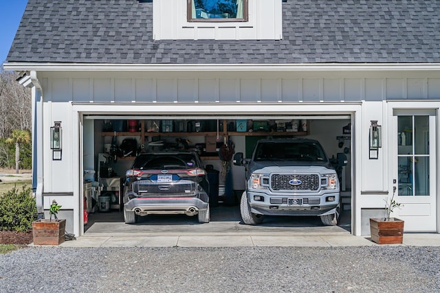 garage with driveway