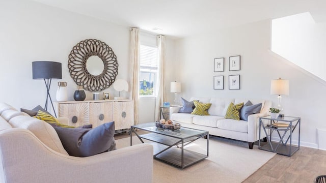 living room featuring hardwood / wood-style flooring